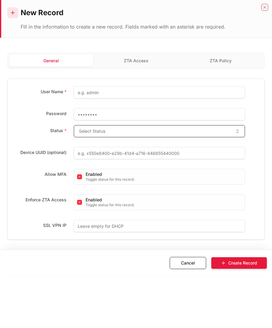 Add form — empty