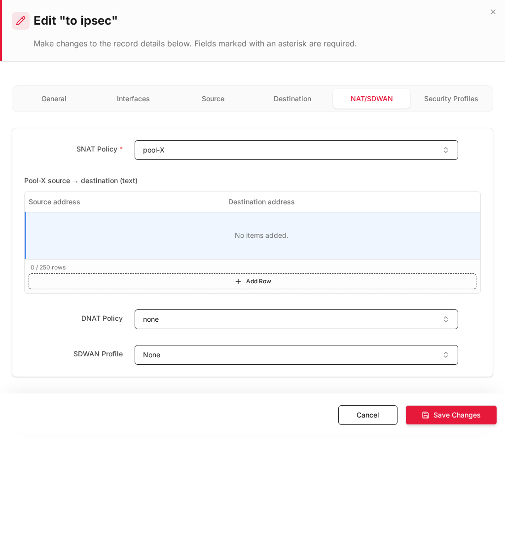 SNAT Policy pool-X for X-Pool NAT