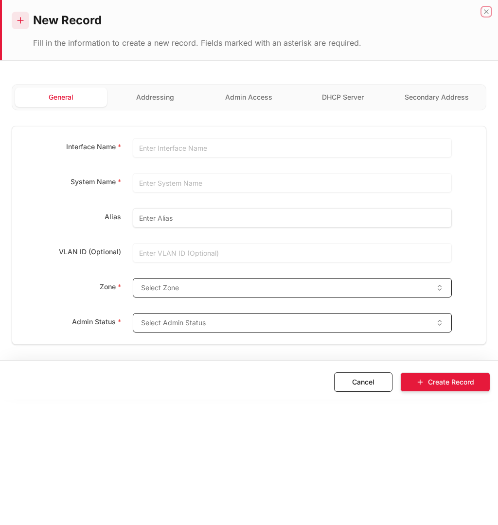 Add form — empty