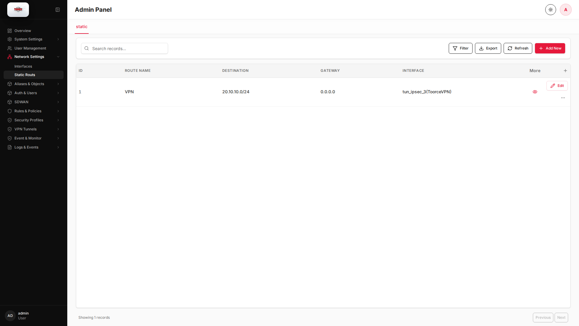 List view