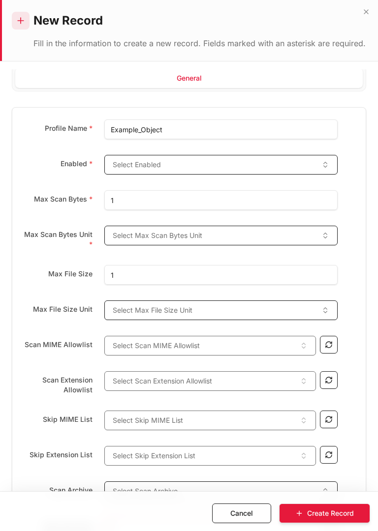 Add form — filled