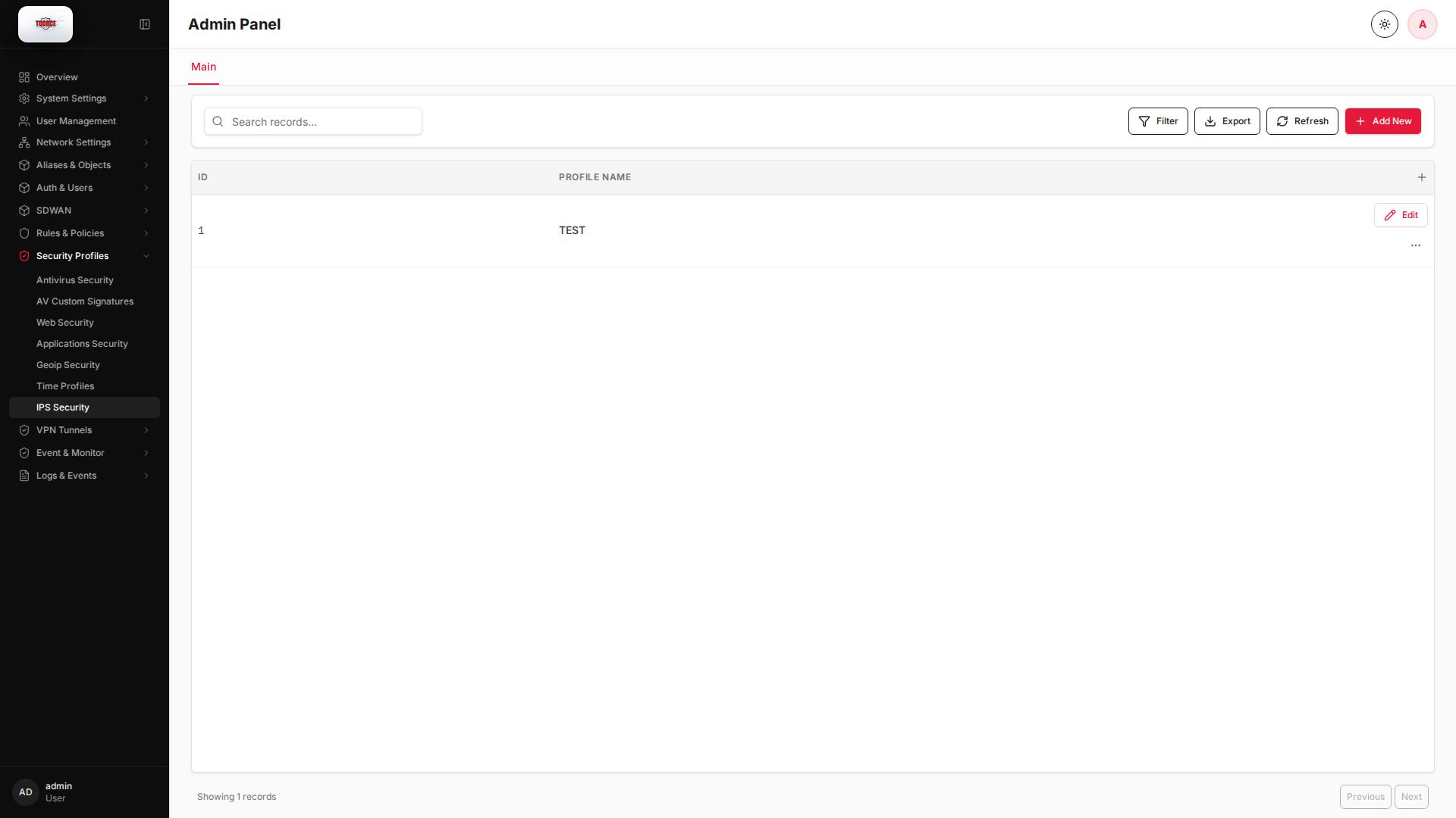 List view