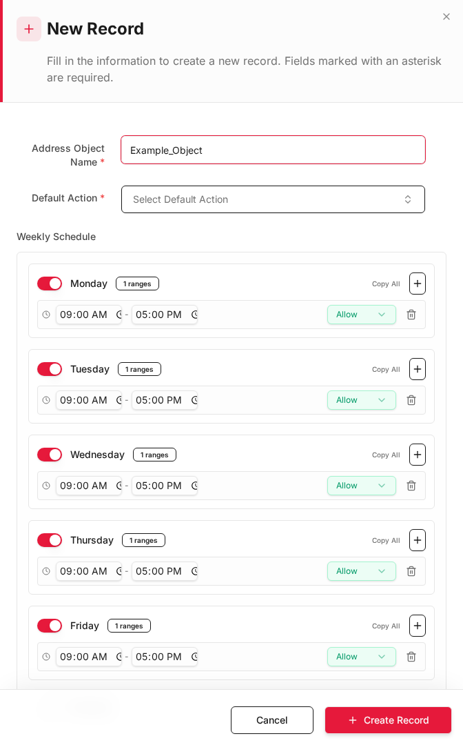Add form — filled
