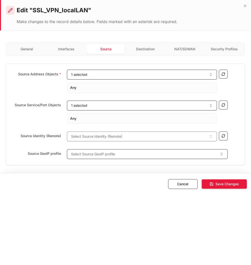 Rule 2 — Source = VPN pool (recommended over Any)