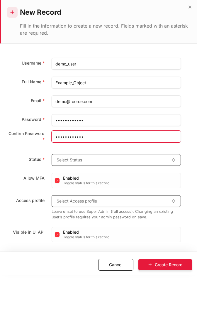 Add form — filled