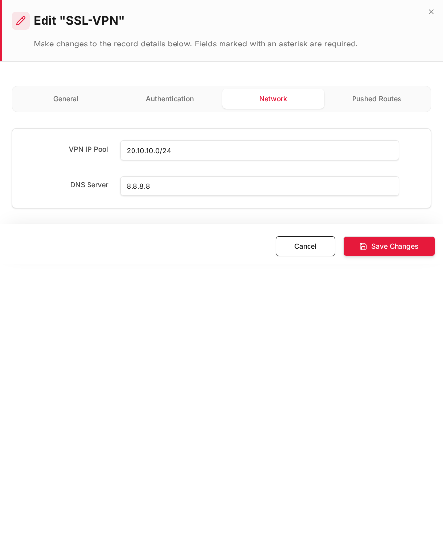 SSL VPN — VPN IP pool (separate per profile)
