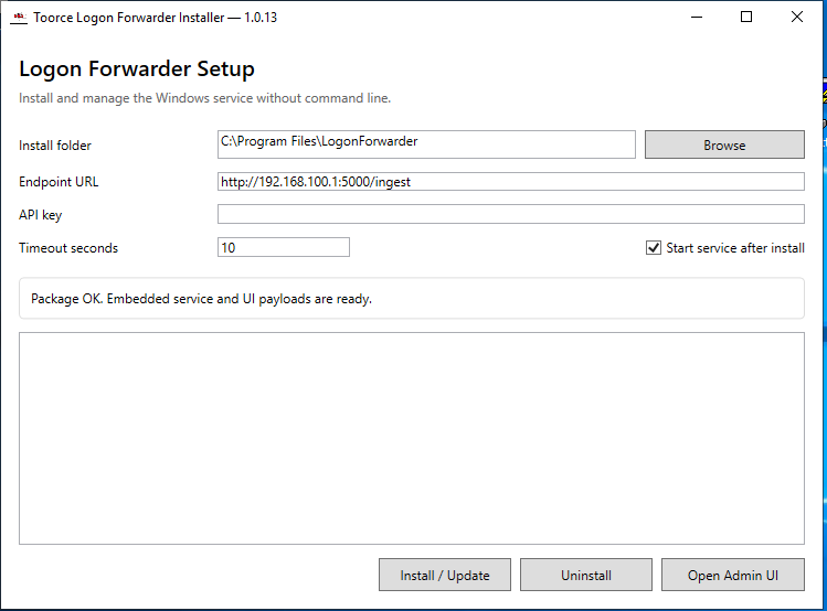 Logon Forwarder installer