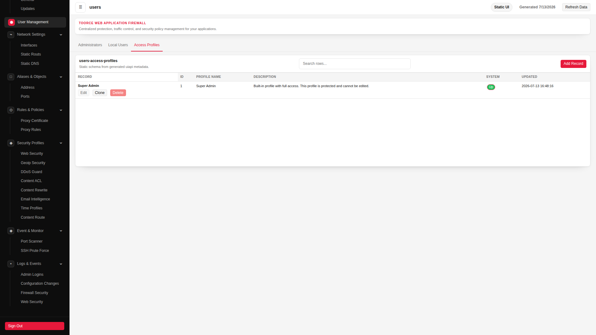 Access Profiles