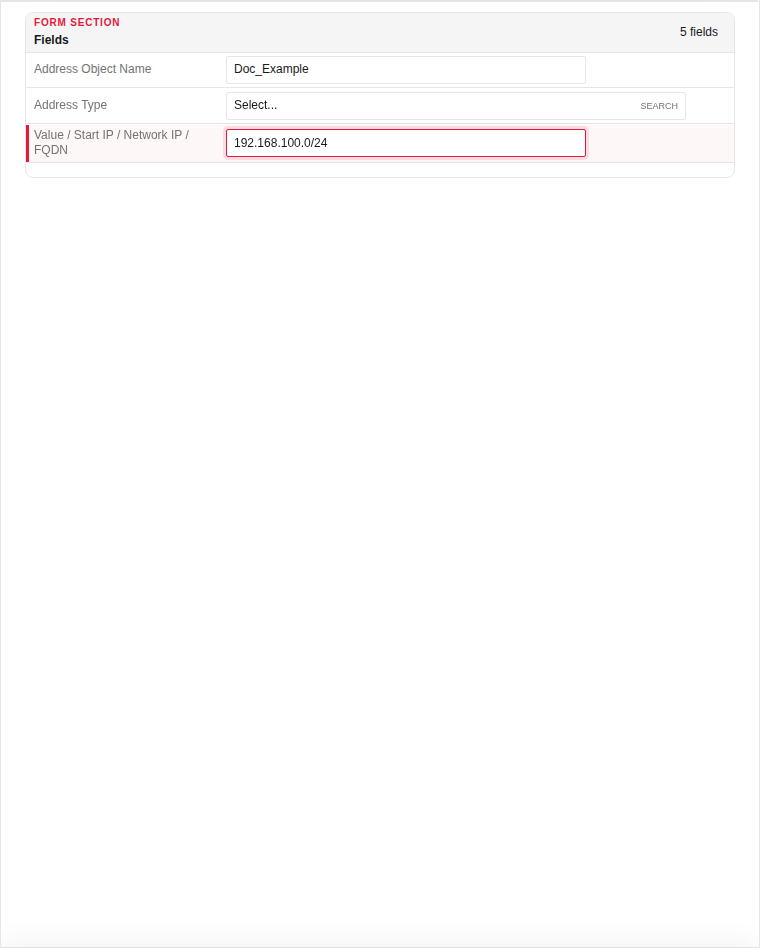 Add form — filled