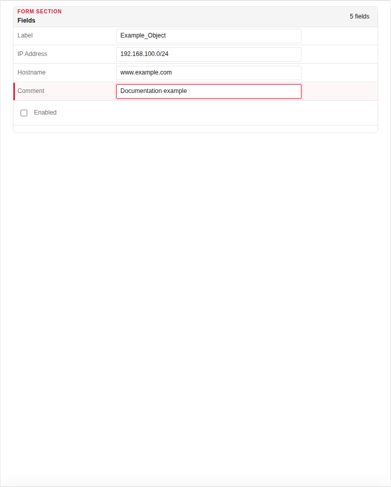 Add form — filled