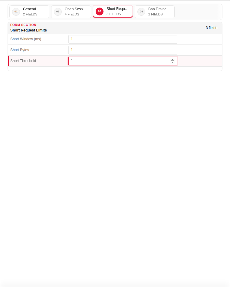 Add — Short Request Limits (filled)